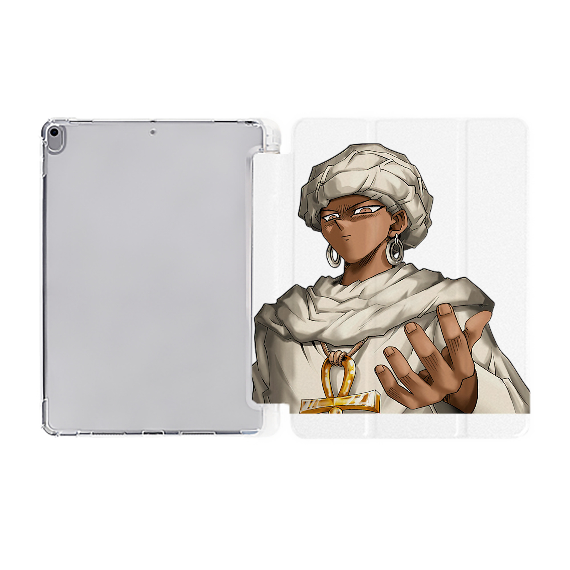 （画像用） 遊☆戯☆王 Yu-Gi-Oh! IPad ケース ペン収納付き 三つ折りスタンド PUレザー×シリコン 対応機種9.5/10.5/10.9インチ
